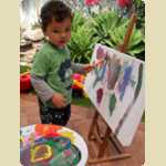 Photos of Jai from during the week, including dinner at Hillarys, playing with Daddys cars and in Daddys car, and painting
